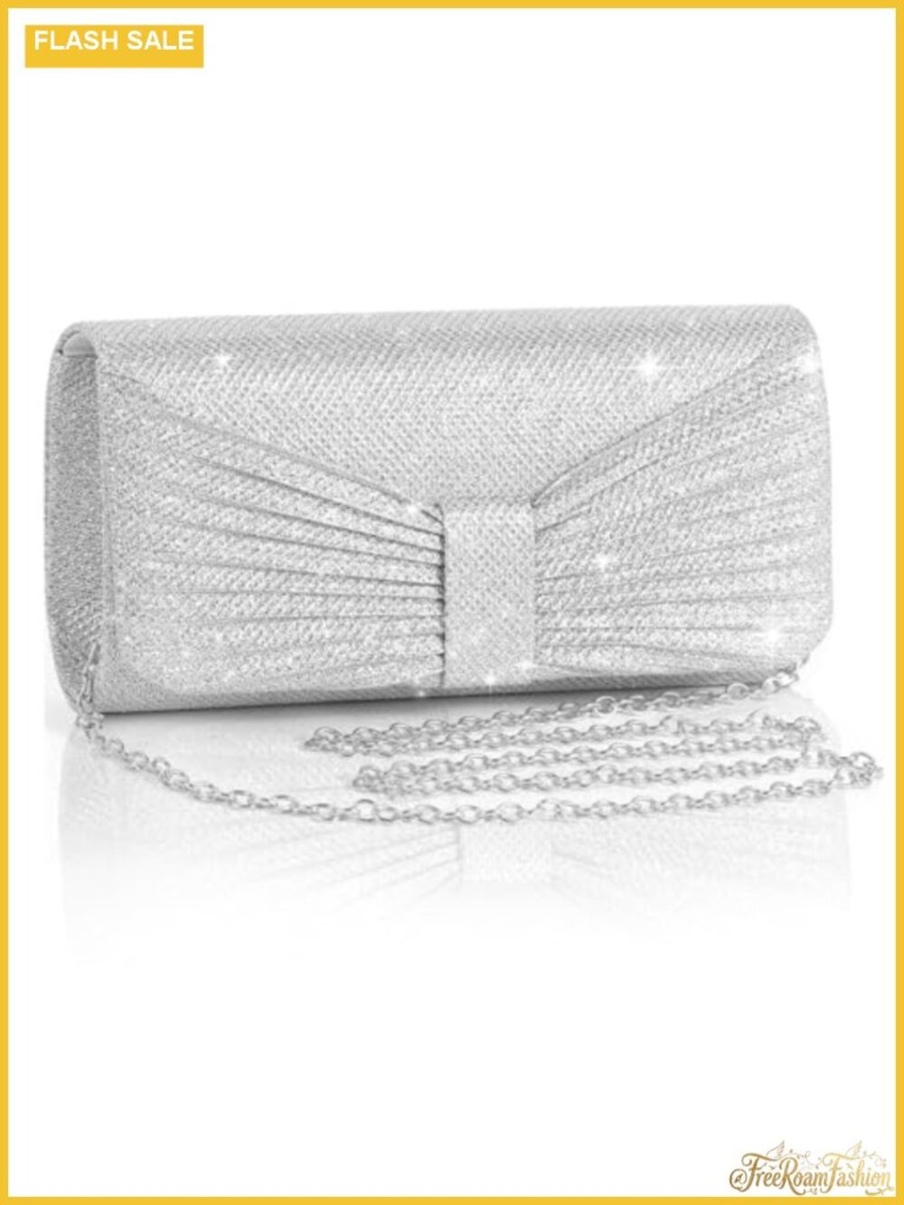Evening Bag Clutch Purse with Detachable Chain, Sparkling Formal Handbag